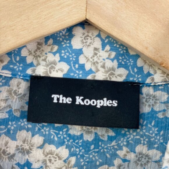 The Kooples XS Floral Silk Semi Sheer Button Up Shirt Long Sleeve Blouse - Picture 4 of 11